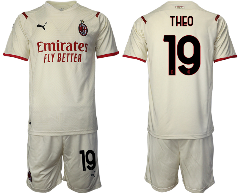 Men 2021-2022 Club AC Milan away cream #19 Soccer Jersey